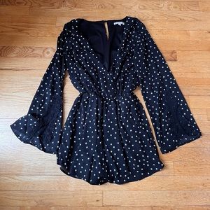Black Medium Long Sleeve Romper